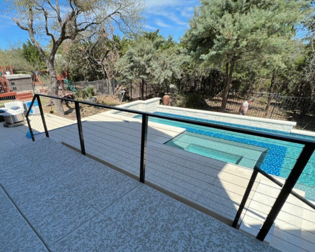 Weatherproof welded steel cable railing
